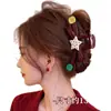 Pinza para el pelo semi-recogido con un diseño floral de alta gama, Pasador de lujo ligero, Pinza de tiburón con forma de corazón para cabello fino, Pinza de pelo con lazo de tamaño mediano para mujer