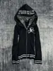 Sudadera con capucha y cremallera con estampado de calaveras estilo callejero europeo y americano para mujer, chaqueta cárdigan holgada, top al por mayor