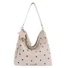 Bolso tote de ante con lunares de estilo coreano, bolso de hombro y cruzado de moda simple para mujer, nuevo 2026