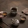 Taza de Agua Justa de Cerámica Rugosa, Taza de Agua Justa de Cerámica de Barro de Roca Vieja, Accesorios para Juego de Té Retro, Separador de Té Hecho a Mano, Taza de Té Uniforme para Mar de Té