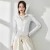 Cárdigan Deportivo de Secado Rápido, Cuello Alto, Manga Larga, Prenda para Correr y Fitness, Chaqueta Deportiva de Yoga, Chaqueta Ajustada de Secado Rápido para Mujer