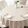 Mantel Redondo Pequeño para Restaurante Impermeable, Resistente al Aceite, Anti-quemaduras, Sin Lavado Mantel de Hotel Cuadros Rojos Mantel para Mesa de Comedor Mantel para Mesa de Café Producto Nuevo