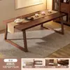 Mesa de Chá Estilo Chinês para Uso Doméstico, Núcleo de Madeira Maciça, Mesa de Chá Simples para Escritório, Conjunto de Uma Mesa e Cinco Cadeiras, Mesa de Chá Grande para Varanda