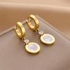 Brincos compactos de moda europeia e americana brincos de aço de titânio personalidade feminina temperamento brincos de algarismos romanos brincos simples