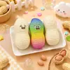 Juguete Squishy de Cacahuete de PU Arcoíris, Juguete para Alivio del Estrés de Rebote Lento, Gadget para Alivio del Estrés con Expresión Simulada, Superventas Transfronterizo