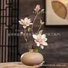 Traje de Flor de Magnólia Clássica Flor Artificial Sala de Estar Decorações para Casa Decoração de Flor Seca Flor de Seda