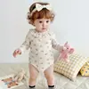 Mameluco de Bebé Estilo Verano Algodón Puro Clase A Ropa para Recién Nacidos Unisex Cuello Envolvente Traje de Gateo de Dibujos Animados