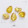 Fábrica de atacado de ouro gota de água garra de vidro diamante com furo de costura manual Diamante diy roupas vestido de noiva sapato material acessórios de jóias