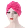 Amazon europeo y americano nuevo tela elástica frente cruz color caramelo base gorra india gorra césped gorro pullover quimioterapia