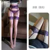 Meia-calça Suspensa de Renda Sexy Flor de Sândalo Irmã Ultra Fina Desejo Puro Meia-calça Suspensa de Renda Tudo-em-Um