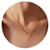 Amazon Moda Transfronteriza Simple 26 Letras Inglesas Colgante Brillante Collar Cadena de Clavícula Versátil Elegante de Acero Inoxidable