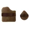 Esponja de Pó Compacto com Formato de Biscoito de Chocolate Não Absorve Pó Facilmente, Esponja de Algodão Flocado Dupla Face para Fixação de Pó Solto e Maquiagem para Fixação Duradoura da Maquiagem