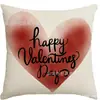 Funda de Almohada Decorativa de Amor para el Día de San Valentín de Venta Caliente Transfronteriza Funda de Cojín Decorativa de Lino para Interiores y Exteriores Impresa