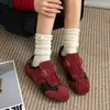Tênis de Treino Alemão Color Block Estilo Vintage Novo Outono/Inverno 2026 para Mulheres, Cadarço de Camurça Solado Grosso Casual Tênis de Solado Macio para Mulheres