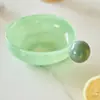 Vaso de Vidro Softhome Escandinavo de Boca Larga com Frisos e Borda Enrolada Plissado Decoração Suave Decorações para Sala Modelo