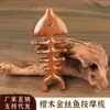 Peine Masajeador de Espina de Pescado de Sándalo Peine Multifuncional para Raspar Meridianos de la Cabeza Peine de Sándalo de Dientes Anchos Grandes para Nariz y Cara