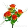 Fabricantes de telas de fotos Yiwu atacado à vista flores artificiais 7 rosas artificiais tecido de seda 7 rosas pavão flores pequenas