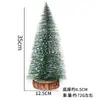 Mini Árbol de Navidad Adornos de Escritorio DIY Árbol de Agujas de Pino Decoración Navideña Navidad Sumergido en Cedro Blanco Pequeño Árbol de Navidad
