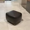 Banqueta Móvel com Rodízios para Uso Doméstico, Banqueta Simples para Sofá, Banqueta Pequena Estilosa com Encosto Alto para Sala de Estar