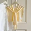Xale de Lã Misturada Outono Verão Peça Exterior Fina Cardigan Pequeno Toque de Luxo Leve High-End Cobertura de Ombro para Ar Condicionado Cardigan de Tricô Feminino