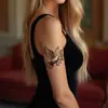 Pegatina de Tatuaje Retro Paloma de la Paz, Patrón de Rama de Olivo y Pájaro, Pegatina de Tatuaje Impermeable de Brazo de Gama Alta de Nicho