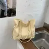 Bolsa Saco de Cor Sólida com Cordão Verão 2026, Estilosa e Simples, Adequada para o Trabalho e Deslocamento, Bolsa Transversal de Ombro
