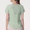 Ropa Deportiva de Exterior de Verano para Mujer, Elástica, de Secado Rápido, Ropa para Correr, Delgada, Holgada, Adelgazante, Ropa de Yoga, de Manga Corta