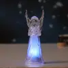 Transfronteiriço Novo Cor Quente Colorido Luminoso Anjinho Acrílico Cristal Anjo Enfeites Anjo de Natal Luz Noturna de Anjo