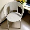 Silla Nueva de Gran Altura Engrosada con Reposabrazos Respaldo Silla de Ratán para Interiores Silla de Exterior Ratán Tejido Juego Completo