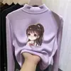 Camiseta interior térmica para niña de otoño e invierno, elegante y dulce, estilo coreano, de manga larga, interior cepillado para niñas pequeñas