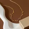 Collar con Cadena para Clavícula Estilo Francés Minimalista de Frijol Dorado Pequeño Bola Dorada Encaje como Hada como Temperamento con Diseño de Nicho y Sensación de Alta Gama