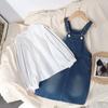 Falda de Mezclilla para Niñas 2025 Nuevo Vestido Infantil Vestido de Bebé para Niños Mayores Conjunto de Falda con Tirantes Moderno y Elegante