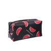 Bolsa de Cosméticos Impermeable de PU Simple de Sandía Transfronteriza de Gran Capacidad Negra Ovalada Portátil para Viajes Bolsa de Cosméticos Cosméticos