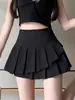 Saia Assimétrica Desenhada para Mulheres Primavera e Verão Nova Cintura Alta Slim Linha A Estilo Preppy Plissada Conjunto Saia Curta