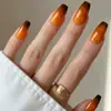 Unhas Portáteis Transfronteiriças, Unhas Postiças Portáteis Simples de Cor Sólida Degradê, Unhas Portáteis Prontas, Adesivos de Unha Portáteis Estilo Longo
