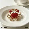 Broche de Caranguejo Europeu e Americano Criativo Exagerado com Strass Broche de Animal de Liga de Zinco Acessórios Pino Fabricante Atacado