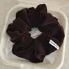 Novedad Otoño e Invierno Scrunchie de Felpa Sencillo Lazo para Cola de Caballo Color Sólido Cuerda para el Cabello Fruncida Accesorio de Moda para Moño