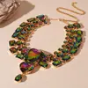 Collar exagerado de diamante con forma de gota de amor Cadena para la clavícula de temperamento retro francés Pendientes de diseño simple y moderno al por mayor