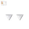 Pendientes triangulares de plata de ley s925 para mujer, estilo coreano, sencillos, para estudiantes, pequeños y frescos, con nicho mini.