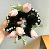 Laço de Cabelo de Renda Doce, Scrunchie de Luxo Estilo Coreano, Laço de Cabelo Extra-Grande para Coque, Corda de Cabelo para Rabo de Cavalo, Acessório de Cabelo