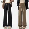 Calça de Pano Wide Leg para Gestante Nova Estilo Outono/Inverno 2026 Sem Suporte para Barriga, Calça Reta de Cintura Alta Plus Size com Adição de Lã e Espessamento