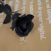 Rosas Pretas Simuladas, Estilo Escuro Fantasia Festival Fantasma de Halloween, Flores Artificiais, Decoração de Rosas, Flores Artificiais, Flores de Seda Transfronteiriças