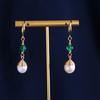 Brincos de Pérola de Água Doce Natural Novos Brincos Antigos Chinoiserie Brincos de Design Nicho Feminino Ganchos de Orelha Elegantes Novo Estilo 2024
