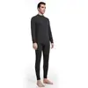 Geração de pai de cabelo meia-idade e idosos conjunto de roupa íntima térmica de gola alta calça de outono acolchoada com veludo extra masculino atacado