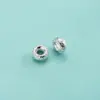 Accesorios de Plata de Ley S925 Cuentas Espaciadoras con Patrón de Hierba Tang Cuentas Rueda con Patrón Vintage 6mm Cuentas Sueltas Pulsera de Cuerda Trenzada DIY Joyería con Cuentas