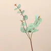 Decoración de planta verde hoja de dinero de eucalipto artificial para micro paisajismo, plantas artificiales para decoración del hogar, arreglo floral, accesorios de fotografía