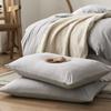 Funda de almohada de algodón cepillado de invierno, funda de almohada de color cálido, simple 48X74cm par individual, algodón estilo japonés