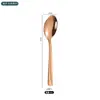 Suministro Directo de Fábrica OEM Transfronterizo Acero Inoxidable Mango Cuadrado Cubiertos Occidentales Cuchillo, Tenedor, Cuchara, Cuchillo para Bistec, Tenedor, Cuchara, Logotipo Personalizado con Láser