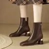 Botines de tacón medio para mujer, nuevo estilo de moda 2026, zapatos de plataforma para mujer, tacones altos de moda, botas de moda para mujer, forrados de felpa de invierno