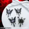 Accesorios de Estilo Oscuro Estilo Europeo y Americano Mariposa Negra Pistola Cruz de Rosa Colgante Pulsera de Cuentas DIY Collar